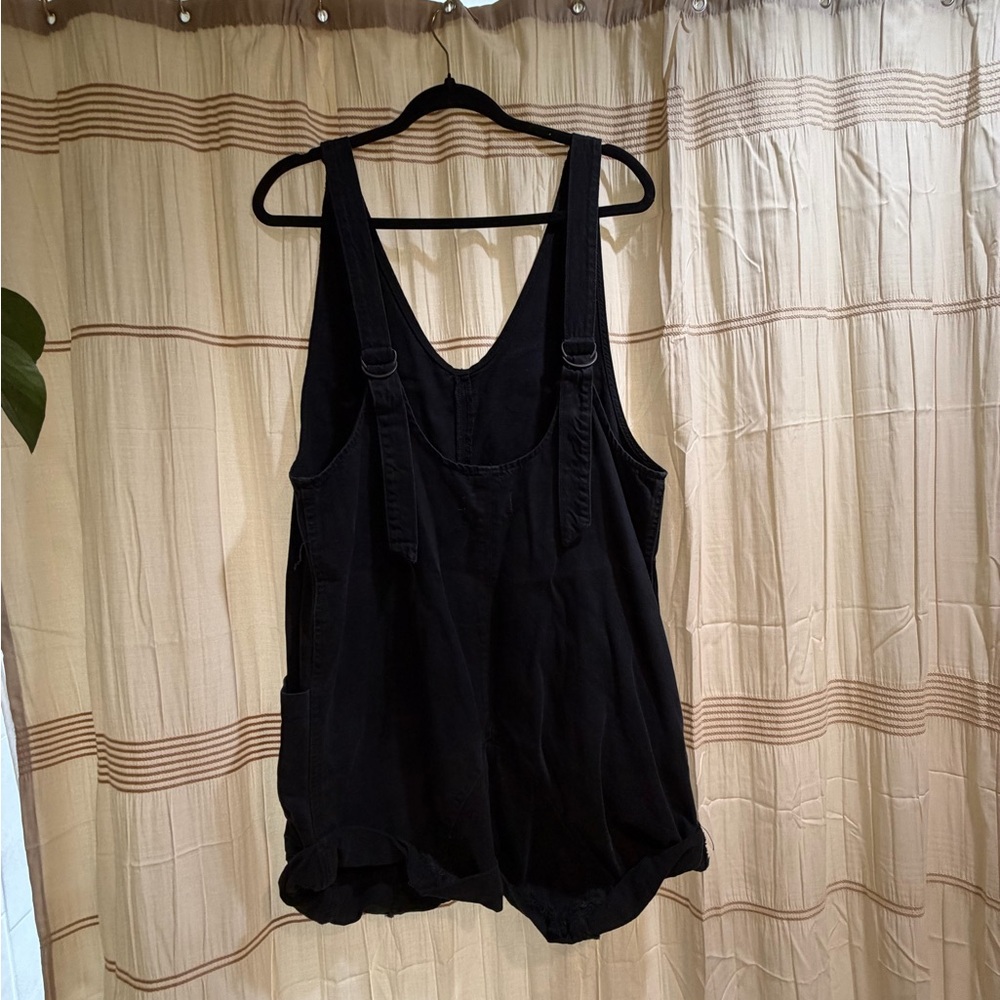 Free People High Roller Short Denim Overalls - Picture 3 of 4